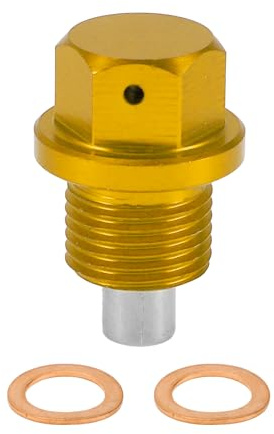 RATCHROLL Set Universale Tappo di Scarico dell'Olio Antisperimento Vite di Riparazione del Filetto con Guarnizione magnetica Tono Oro in Lega di Alluper Minio Rame M14x1.25