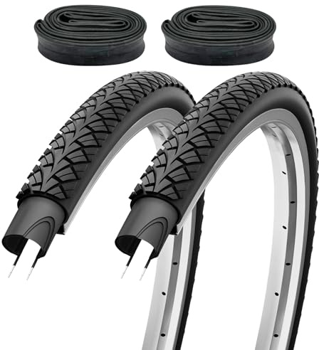 F24Tyre 2er Set Fahrradreifen 28x1,50 Zoll 40-622 wählbar mit Schläuchen | 700x38c Autoventil Fahrradventil französisches Ventil – Trekkingreifen Allround für Citybike Trekkingrad Tourenrad