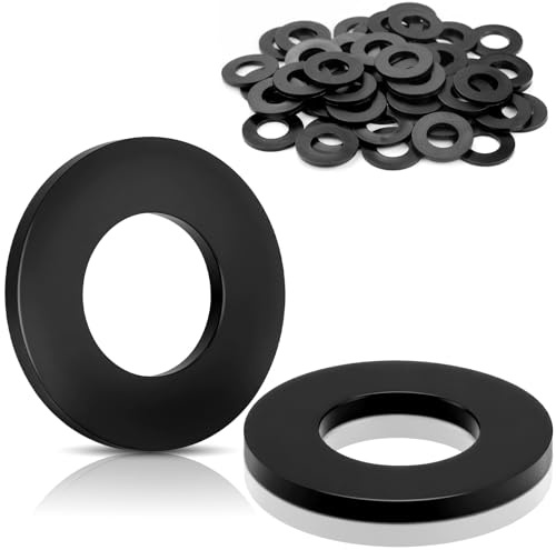 TXXATX M10x30 mm Arandela de Plástico 50 Piezas Arandelas Negro Arandela Plana de Nailon para Bisagras de Puertas Asientos de Cojinetes Cajas de Cambios Conectores para Muebles