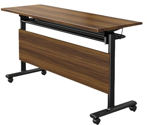 Scrivania mobile pieghevole da ufficio con ruote bloccabili, tavolo compatto per sale conferenze, piccoli spazi, casa, ufficio e sale di formazione, postazione di lavoro versatile salvaspazio
