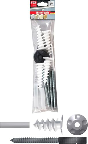 TOX Fallrohrbefestigungs - Set M, Ablaufrohrbefestigungs - Set, Thermo Vario, 4 Stück, 072600351