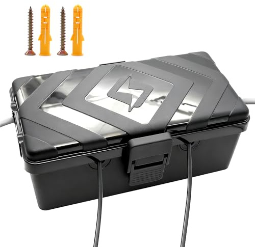 RUNYU® Wasserdicht Kabelbox Outdoor IP54 Sicherheitsbox Wasserdichte Box CEE Schutzbox für Steckerschutz Aussen Wasserdicht und Zugentlastung