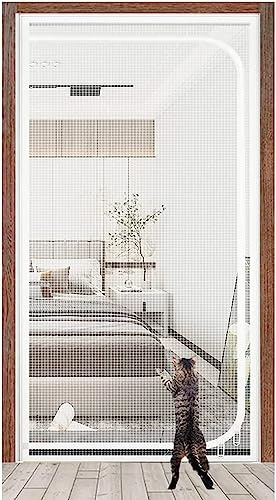 Zanzariera per gatti, 150 cm x 220 cm, in rete rinforzata per animali domestici, facile da installare, doppia cerniera, diverse dimensioni, barriera anti-gatto per la protezione domestica