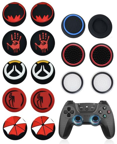 SCJJZ 16 Piezas Tapas Gomas Joysticks,PS5 Controller Sticks Taps,Thumb Grips Caps Compatible Xbox PS5 Controller Accesorios,Silicona Caps para Switch Mando,Joystick Sticks para PS5