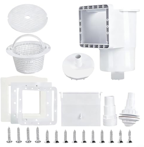 WIIYENA Kit completo di skimmer per piscina fuori terra con corpo skimmer, copertura, Weir, cestino, per materiale plastico, apertura da 15,2 cm, adatto per piscine di marche