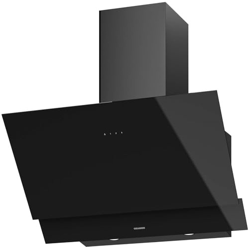 Oranier Dunstabzugshaube 75 cm MIRAN - schwarze kopffreie Wandhaube mit Plasmafilter & Schacht - Umluft Abluft umstellbar - Touch Bedienung, 3 Leistungsstufen & LED Beleuchtung