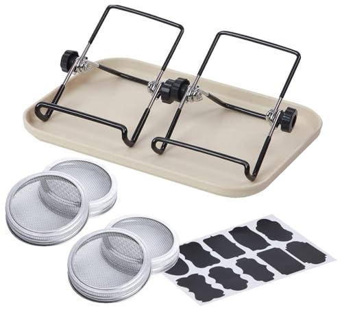 Set di germinazione in in – di coltivazione di germogli in acciaio con supporto in , ventilazione ottimale per favorire la crescita, base stabile per germi freschi a casa