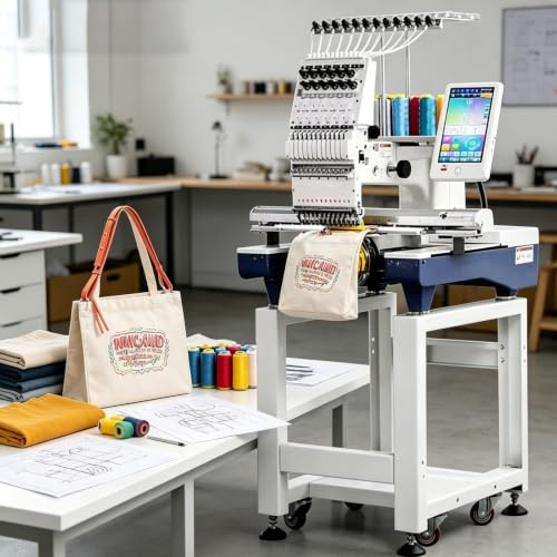 Industrielle 10/12/15 Nadelstickmaschine Kommerzieller schneller Fadenwechsel & Fadenschneidekappe & Flachstickmaschine für Startup Kleidungsstück Geschäftsgebrauch