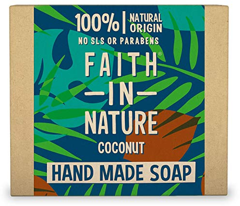 Faith In Nature Natural Coconut Hand Soap Bar, Hydrating, Vegan & Cruelty Free, No SLS or Parabens, 100g