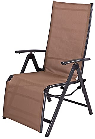 DEMA Liegestuhl Gartenstuhl Campingsessel Garten-Relaxsessel -Corona- taupe
