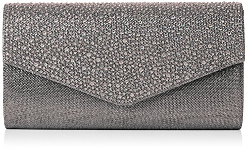 SwankySwans Damen montary Glitzer mit Umschlag Clutch Kupplung, grau - Grau - Größe: One Size