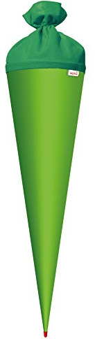 ROTH Bastelschultüte 70cm grün rund - Schultüte mit Stabiler Rot(h)-Spitze mit Filz-Verschluss