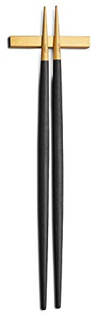 Cutipol GOA black/gold chopsticks with holder 1 piece, Professional anthorization Brand (black gold)