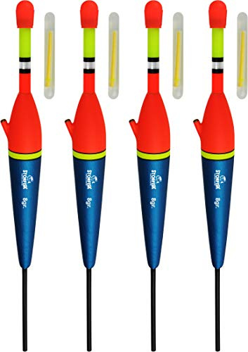 Storfisk fishing & more 4 Stück Allround Knicklicht Durchlaufposen inkl. Knicklichter Set, Schnurlauf innen