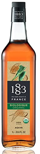 1883 Maison Routin Premium Agave Syrup – Natural Sweetener for Coffee, Cocktails, Smoothies and Baking – Vegan-Friendly, No Preservatives – 1L Glass Bottle