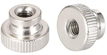 sourcing map Knurled Thumb Nuts, 20Pcs M4x0.7mm Iron Round Knobs Fasteners for 3D Printer Parts, Silver Tone
