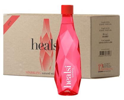 Healsi Natural Artesian Sparkling Water, pH7, Rich in Silica, 12 x 16.9 fl oz | Refreshing Sparkling Water | Naturally Rich in Silica for Skin & Hydration - Red