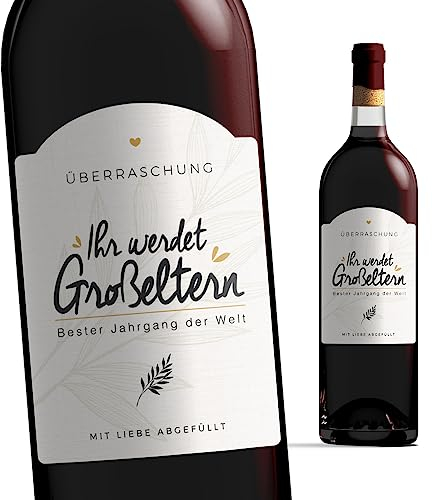 Flaschenetikett Grosseltern - Ihr werdet Grosseltern - 10x7cm - Schwangerschaft verkünden - Grosseltern Anzeige - Schwangerschaftsankündigung Oma - Opa