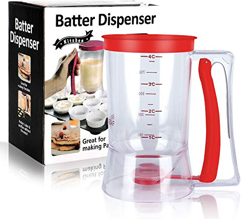 Batter Separator Cupcakes Pancakes Cookie Cake Waffles Batter Dispenser Cookie Separator Batter Cream Speratator Cup Measuring Baking Tools (red)