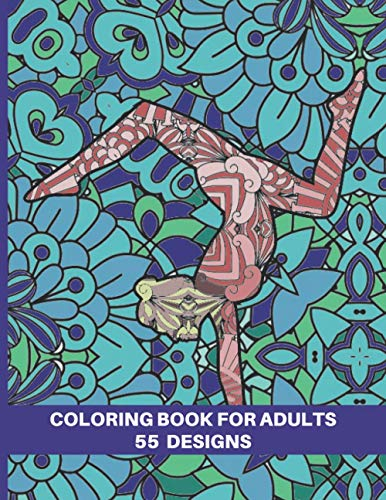 Yoga Mandala Coloring Book: Yoga Poses Coloring Book, 55 Designs, 8.5x11