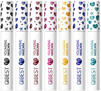 Allbestaye Bunt Mascara Wimperntusche Wasserfest Volumizing Wimpern Curling Slender Langlebig Augen Make-up Schwarz Lila Blau Grün Rot (7 color set)