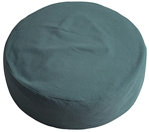ZZZYZ Runde Meditationskissen Atmungsaktiv Baumwollleinen Sitzkissen Für Yoga Tatami Meditationskissen Waschbar Yogakissen Indoor-nutzung-Grün 40cm(16inch)