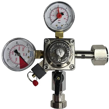 BieTal ® Druckminderer Druckregler CO2 Hauptdruckminderer Kohlensäure 1-leitig mit Inhaltsanzeiger 3 bar