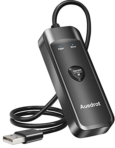 AUEDROT Mouse Jiggler Nicht Nachweisbar USB Mouse Mover mit Schaltertaste, Maus Beweger Automatisch Maus Jiggler mit 2 Jiggler-Modi, Treiberfrei, Plug and Play, Hält Computer/Laptop Wach, Schwarz