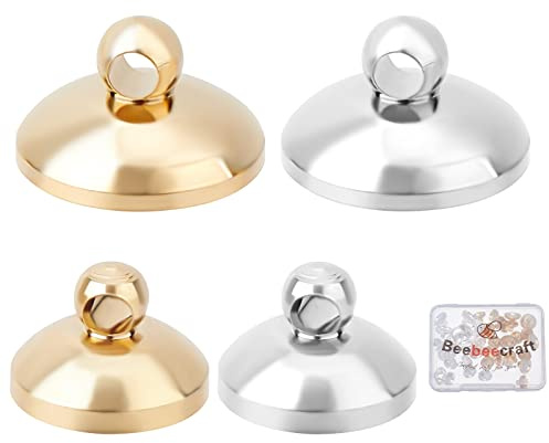 Beebeecraft 40 Stück 2 Größen Perlenkappen Anhängerschlaufen 24 Karat Gold Und 925 Sterlingsilber Plattierte Ösen Stiftschlaufen Perlen Anhänger Verbindungsstück Für Anhänger Halsketten