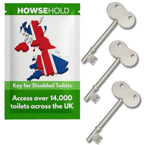 Radar Key for Disabled Toilets UK [3 Pack]- Essential Disabled Toilet Access Key for Public Restrooms Across the UK Large Easy Turn Handle