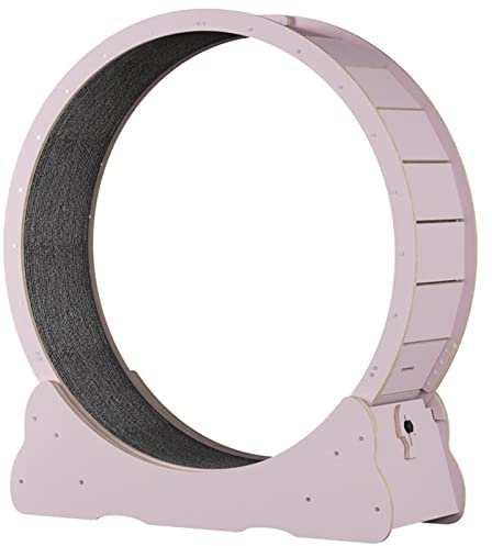 GIZMIT Katzenrad für Innenkatzen Fitness, Katzenrad-Übungser für Katzen in Innengröße, mit Lockstift, teilweise zusammengebaut, aus Hochfaserplatten, Pink,L