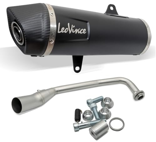 Auspuffanlage LeoVince Komplettanlage SBK NERO, Edelstahl schwarz, Carbon Kappe für Honda Forza 125 (NSS 125) / ABS