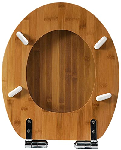 Dawafit Idealer Standard-Toilettensitz, Strapazierfähiger Toilettensitz Aus Holz Mit Soft-Close-Schnellverschluss, Und Zu Reinigen