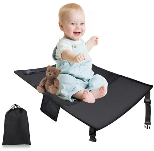 Airplane Kids Flugzeug Bett, Sitzverlängerung, Kinderbett, Fußstütze für Kurzstreckenflugreisen (Schwarz)