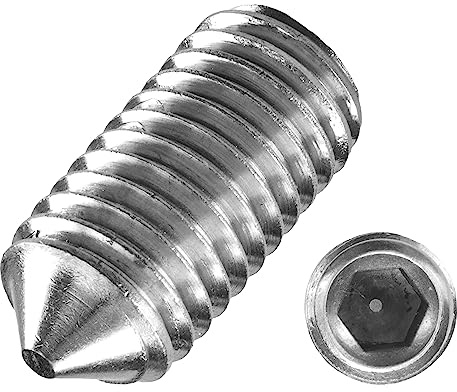 2 Stück Gewindestifte M3 x 3 mm V2A | DIN 914 | Madenschrauben Innensechskant Kegelspitze | Techtanium