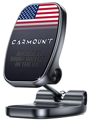 CARMOUNT F2 Adjustable Car Mount | 2.0 Magnetic Phone Mount, Dashboard Phone Holder for Car, 6X N52 Magnets, 360° Rotation & Tilt, Universal Dash Mount for All Cell Phones