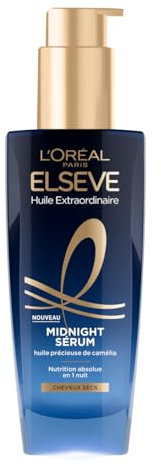 L'Oréal Paris - Siero per capelli secchi per capelli secchi - Nutrizione e senza trasferimento - Olio prezioso di Camelia - Elseve Olio straordinario - 100 ml