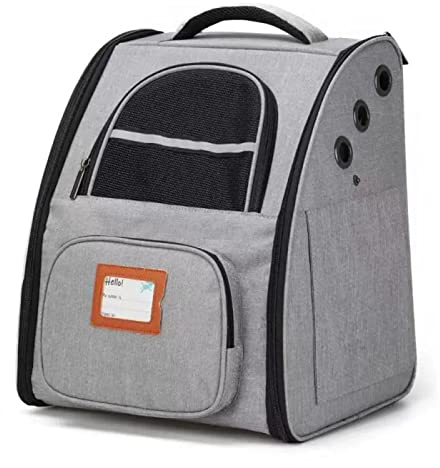 Samnuerly Katzen-Rucksack-Tragetasche für kleine Hunde und Katzen, vollständig belüftetes Netz, Hunde-Tragetasche für Reisen, Wandern, Spazierengehen und Outdoor-Einsatz, hellgrau (hellgrau)