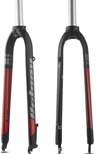 HESHS 1-1/8 Fahrradgabel, 2,35 Reifen, 26/27,5/29 Starre Gabel Scheibenbremse MTB-Fahrrad Aluminiumlegierung Gabel Fahrradzubehör,Rot,29inch