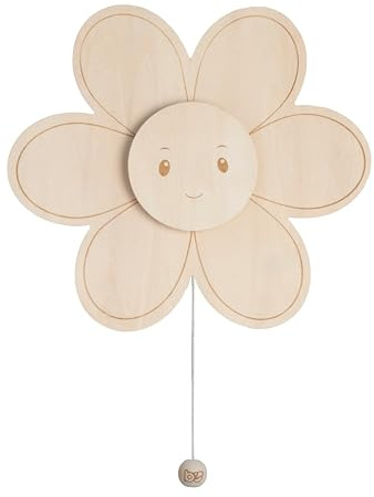 Baby's Only - Baby Wandlampe - Blume - Wandleuchte für Babyzimmer - Nachtlampe mit batterie für Kinderzimmer - FSC-Gütezeichen Holzlampe - 25000 Brennstunden - Wandlampe bemalbar