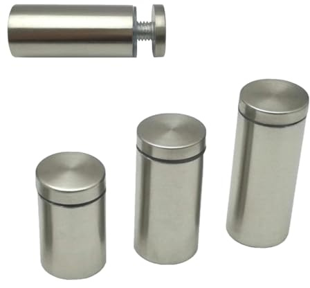 Abstandshalter Edelstahl Schilderbefestigung Ø2,5cm Schraubbar Rund Glashalter 8 cm
