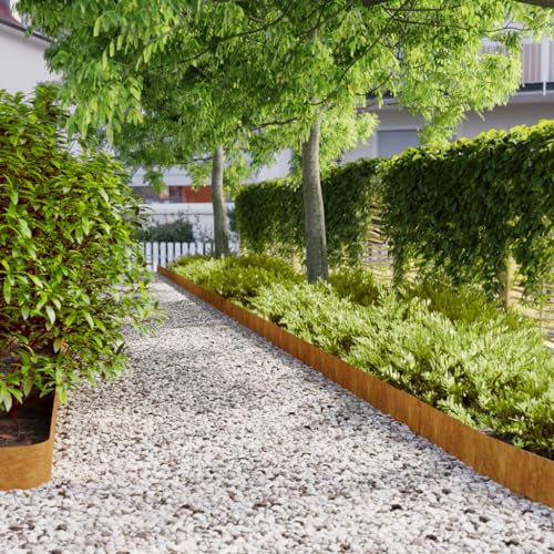 JUDYY Bordure per Prato 10 pz 15x103 cm Flessibili in Acciaio Corten,Bordature da Giardino,Bordure per Prato,Bordatura Aiuole Giardino-821892