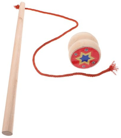 Abaodam Traditionelles Holz-kreiselspielzeug Mit Handlicher Pädagogisches Outdoor-Spielzeug Hand-Augen-koordination Für Junge Mädchen Und Portabler Natürlicher Farbton