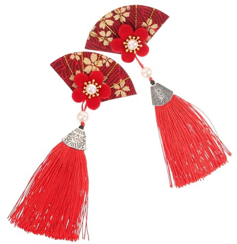 OFFSCH Japanische Blumenhaarspangen Mit Quaste Und Fächer Haarschmuck Für Damen Für Hochzeit Party Und Alltag