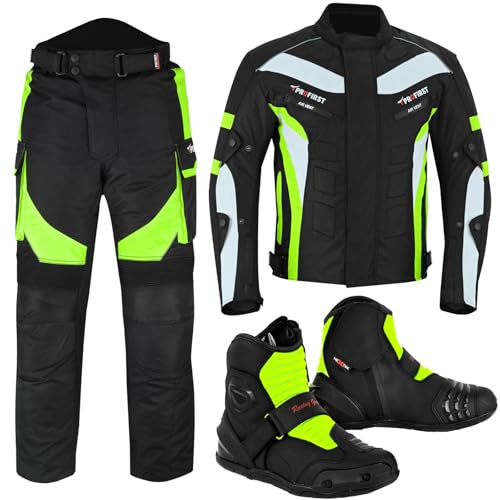 Inflori Motorcycle Suit Waterproof Motorbike Cordura Jacket For mens Pant Trouser jacket Motorbike Boots CE Armoured Fully Protected Motorcycle Sets