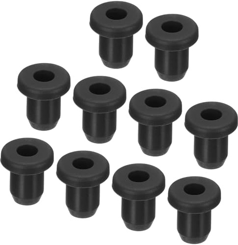 TA-VIGOR 10Pcs Rubber Grommet 6mm Round T Type Seal Protection Hole Plug | Black Silicone Flexible Seal Cables Wires Protector for Organising Cords, Electrical Holes And Panel