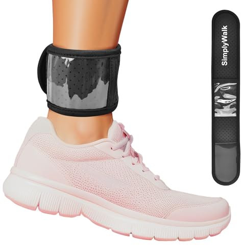 SimplyWalk Ankle Band(Size X-Large) for Large Fitness Pedometer, (Counter NOT Included) Soft Wear Ankle Band with Transparent Pouch for Step Counter (Pedometer Not Included) (Black)