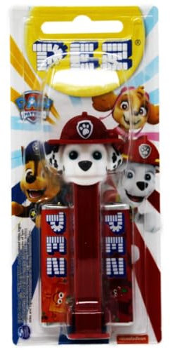 1 x PEZ Spender Paw Patrol Marshall inkl. 2 Päckchen fruchtigen Bonbons 17g