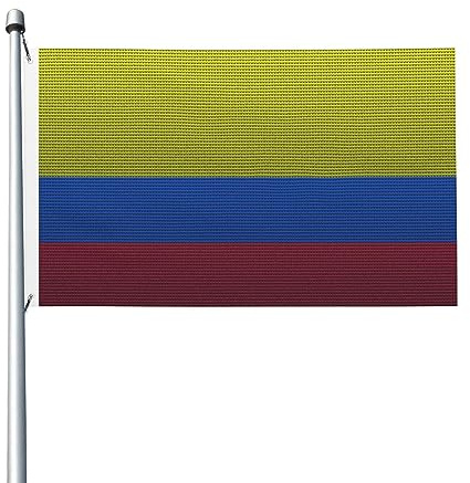 Bandera de Colombia con efecto tejido para exteriores, 90 x 150 cm, de poliéster resistente de doble cara, ideal para el hogar, el patio, festivales, decoración de jardín al aire libre, banderas de bi