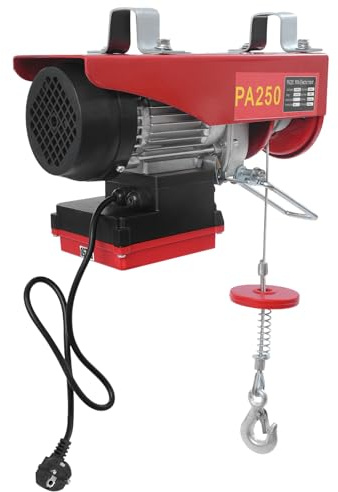 Verricello elettrico 220 V, 550 W, verricello elettrico, 250 kg, forte sollevatore con telecomando senza fili, motore in rame, puleggia 32,81 ft/min, robusto paranco industriale per officina magazzino